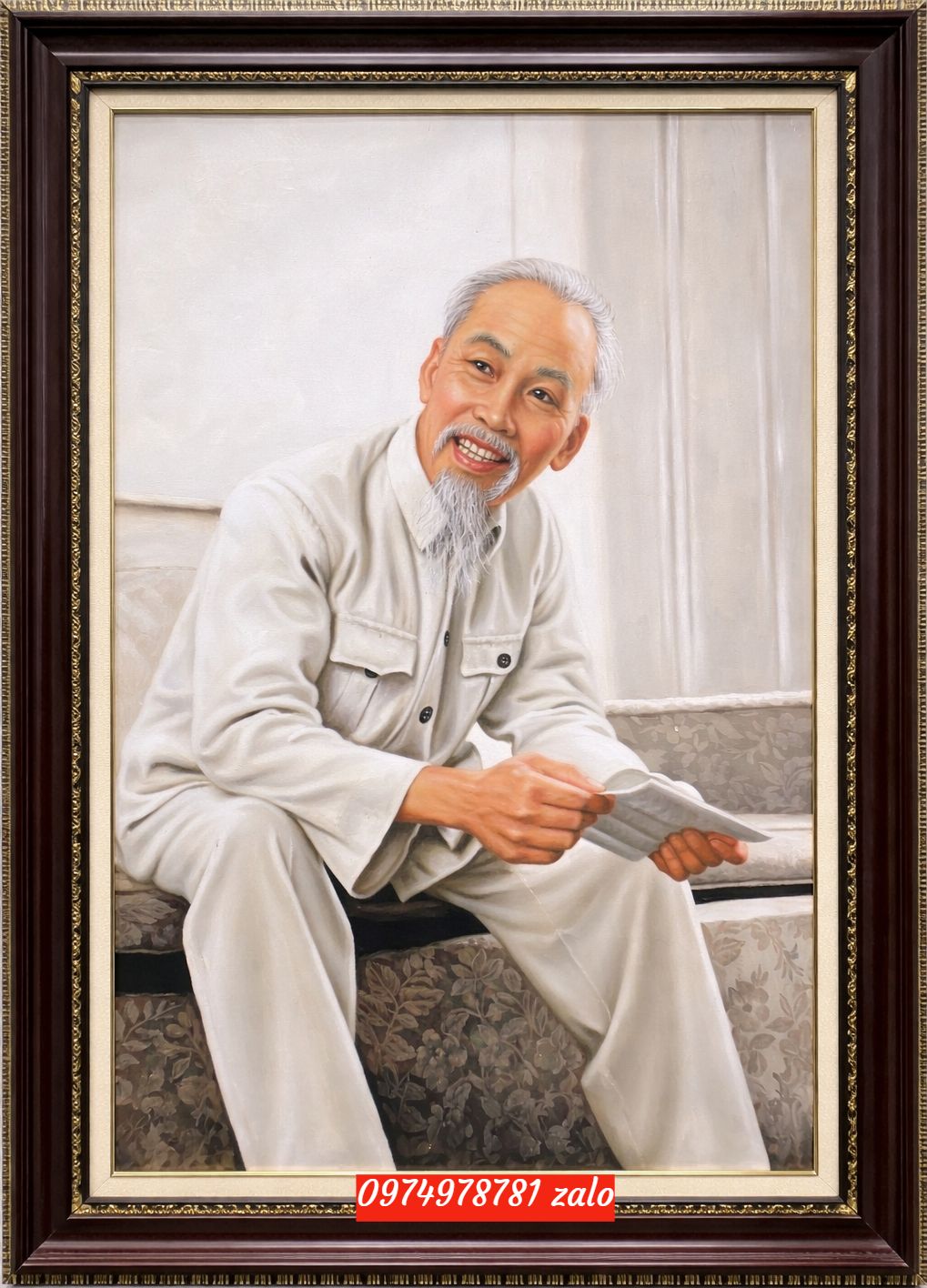 Tranh Bác hồ Ngồi đọc sách , Tranh bác hồ PT14