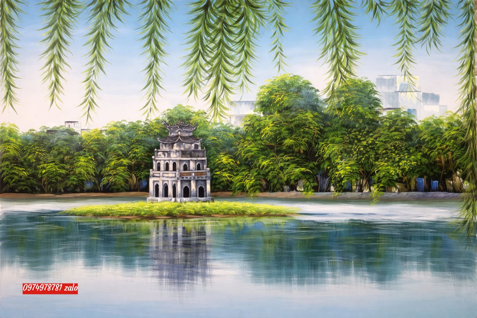 Tranh Hồ Gươm – tranh Hồ Gươm cảnh phượng