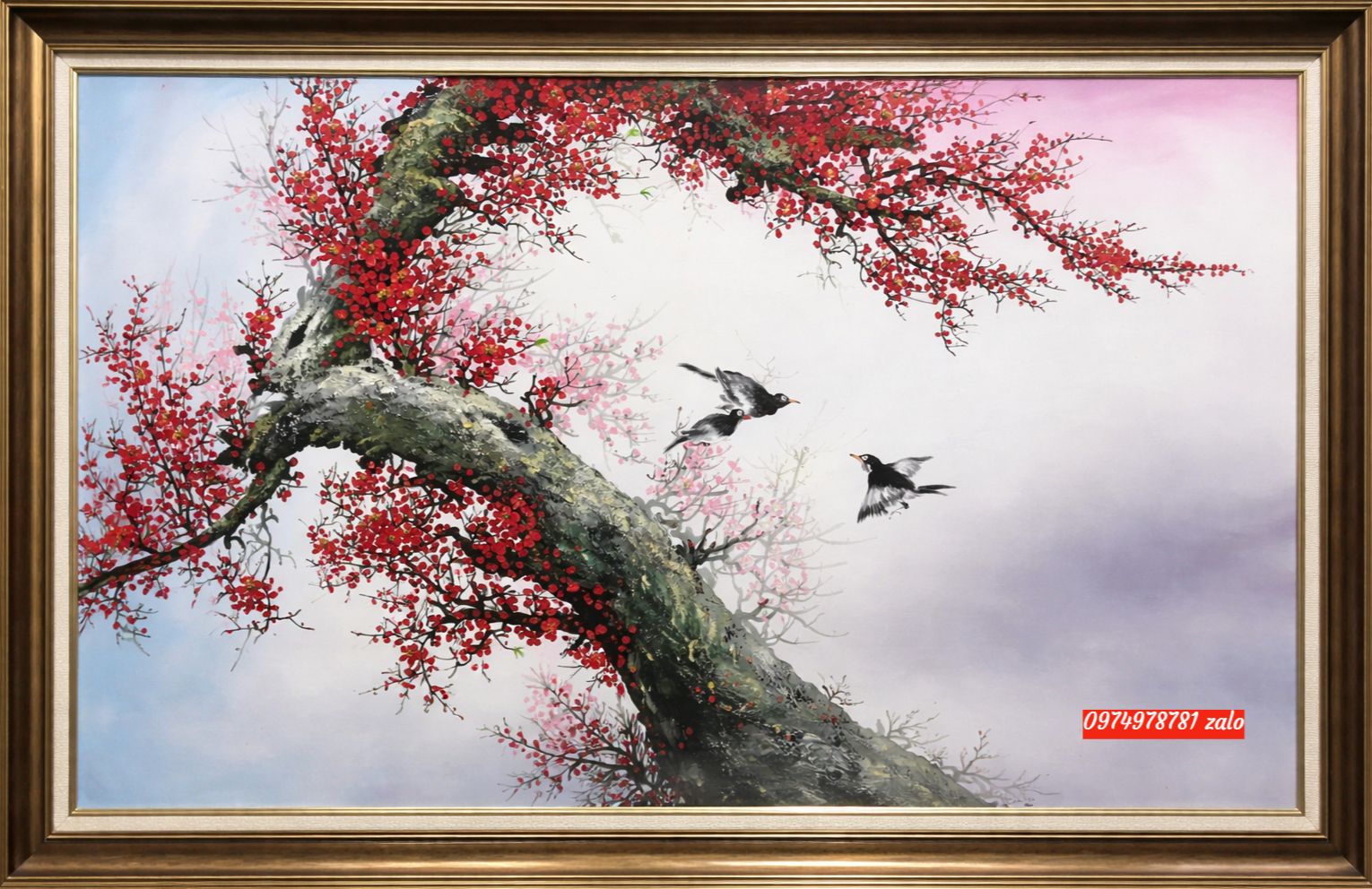 tranh hoa đào ,tranh hoa đào treo ngày tết ý nghĩa