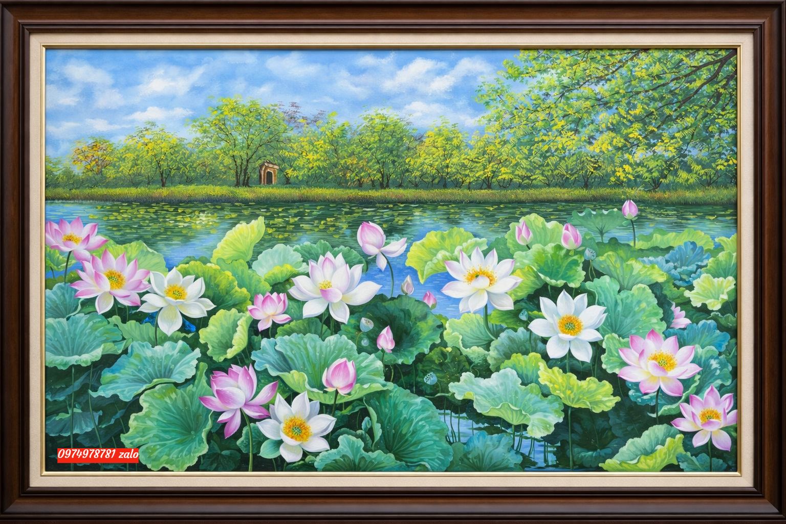 Tranh hoa sen sơn dầu ý nghĩa
