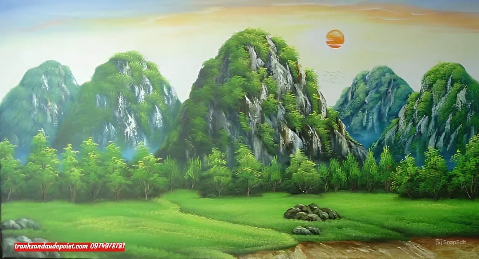 Tranh núi non, tranh núi ngũ hành sơn phòng làm việc