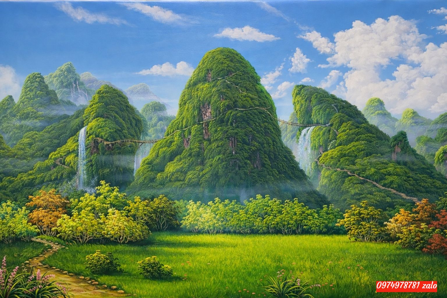 tranh núi non tranh phong cảnh núi non hùng vĩ
