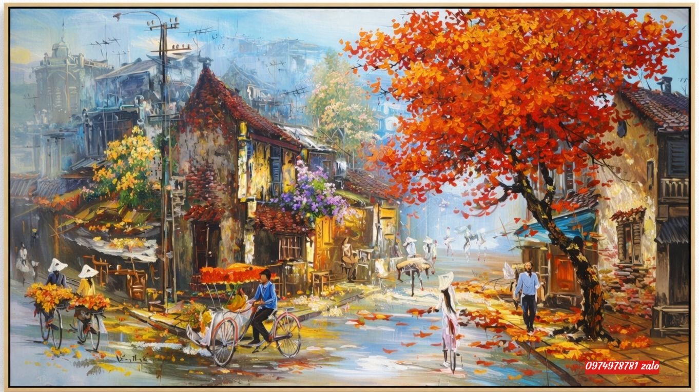 Tranh phố cổ tranh phố cổ Hà Nội đẹp