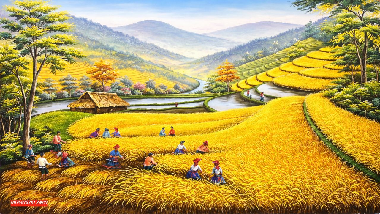Tranh ruộng bậc thang, tranh tây bắc treo phòng khách