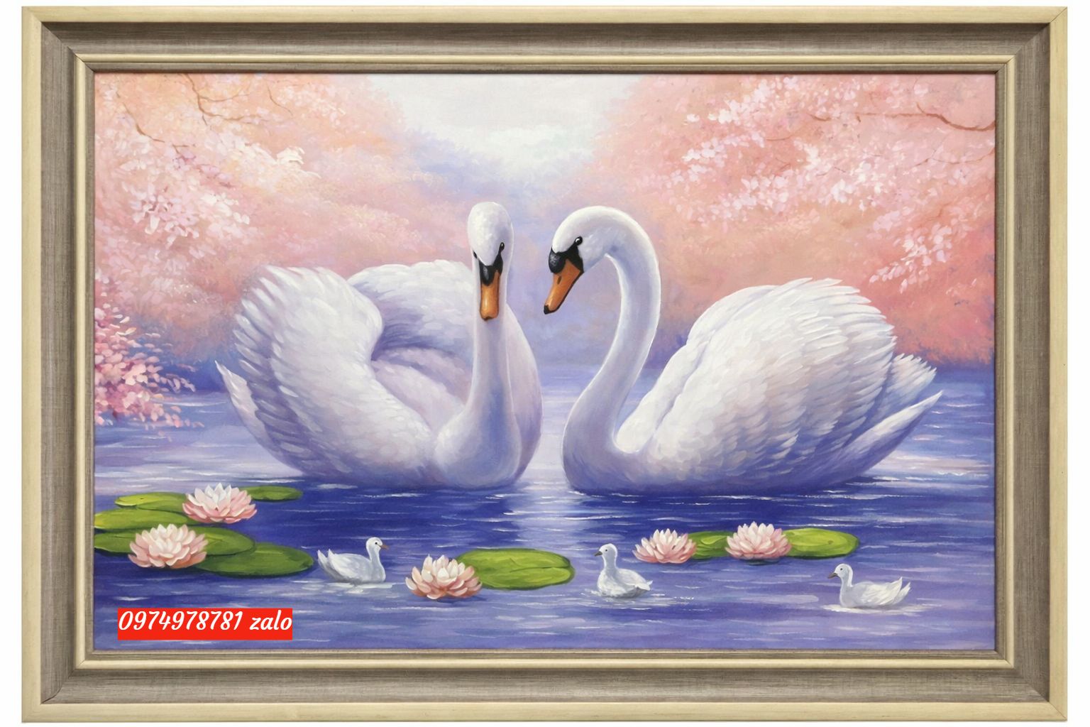 tranh thiên nga tranh đôi thiên nga đẹp sang trọng