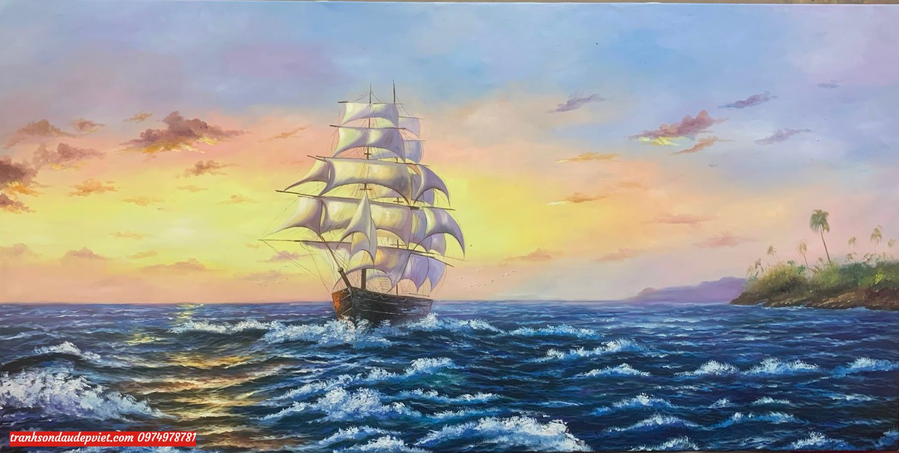 tranh thuận buồm gió