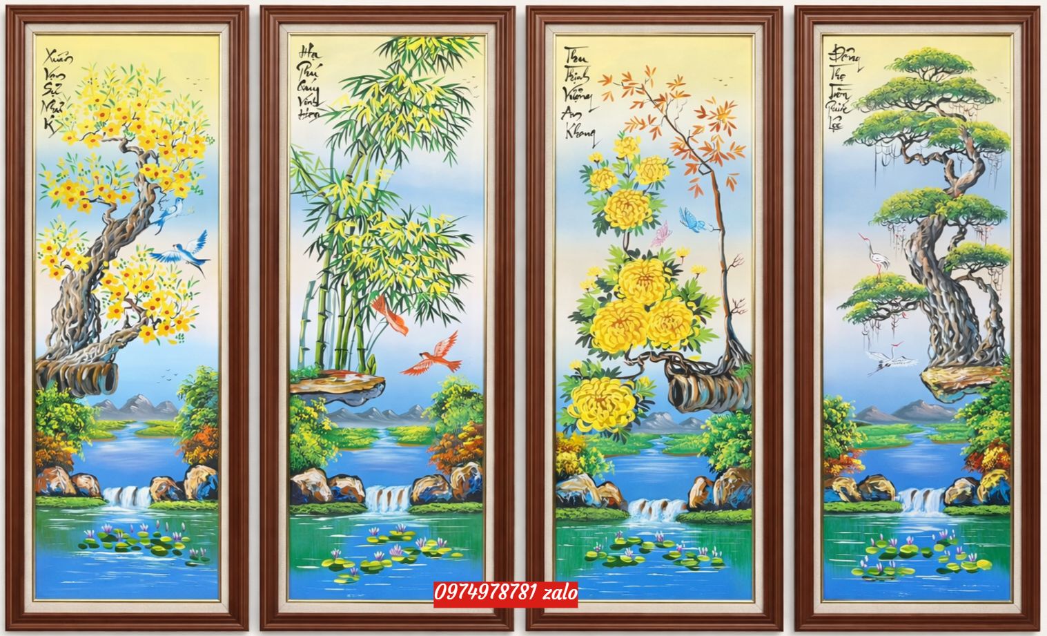 Tranh Tùng Cúc Trúc Mai Phòng Khách