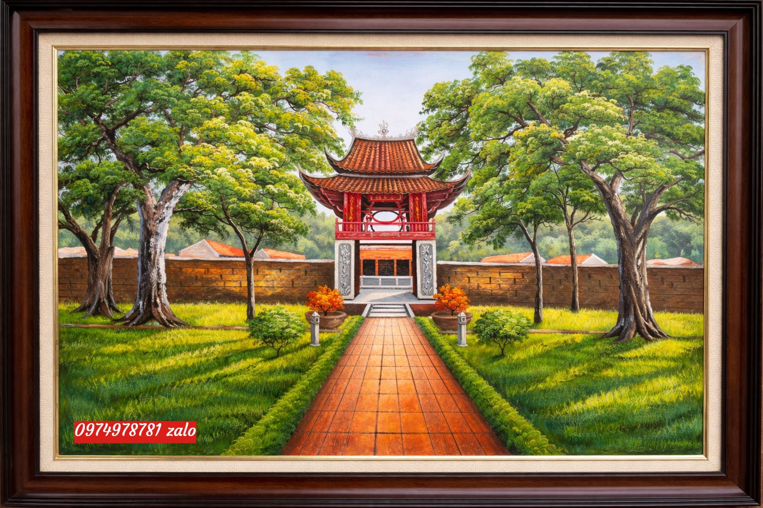 tranh sơn dầu văn miếu quốc tử giảm