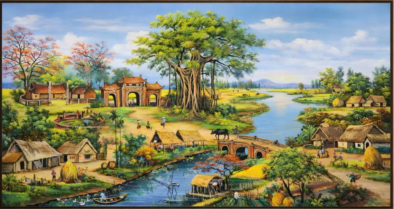 tranh đồng quê việt nam, tranh đồng quê đẹp