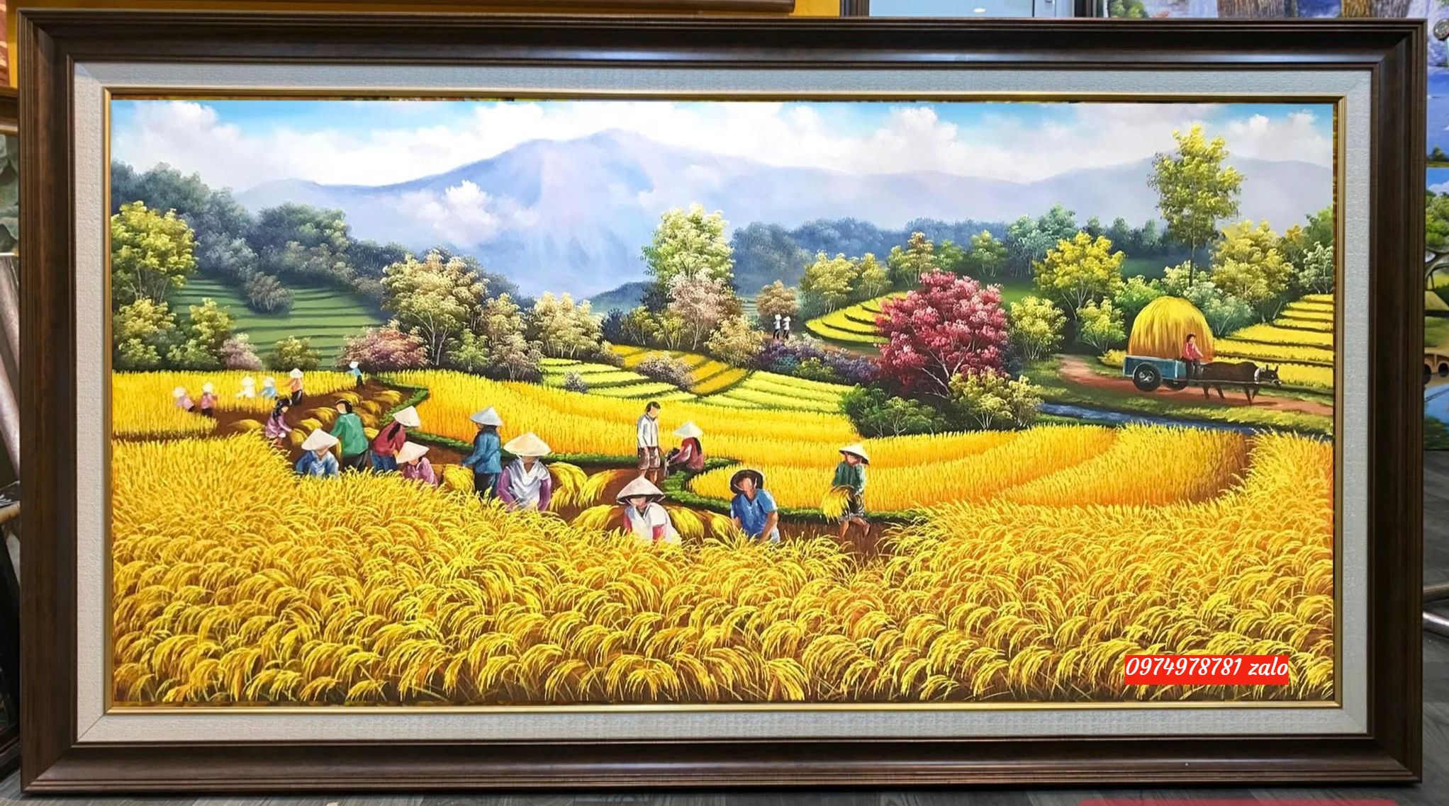 Tranh mùa lúa chín mùa màng bội thu PT281