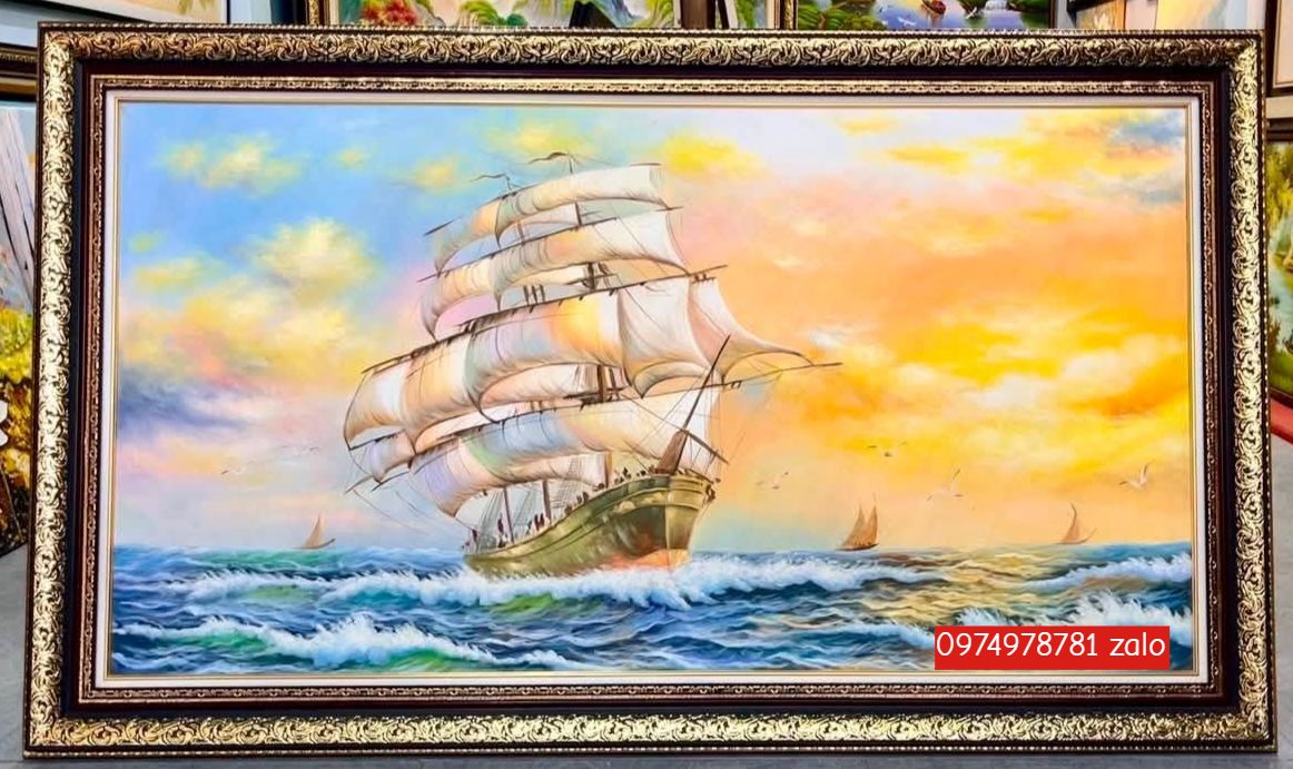 Tranh thuận buồm xuôi gió tranh thuyên buồm ý nghĩa